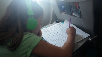 Homework on the plane to Macedonia